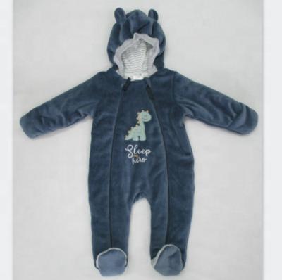 China Bebê encapuçado morno acolchoado veludo Footies do inverno do Pyjama à venda