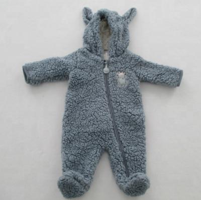 China Polyester Gebreide Betaalde Baby van het Kruippakjes de Pasgeboren Meisje Footie Warme Winter Met een kap van Footies Te koop