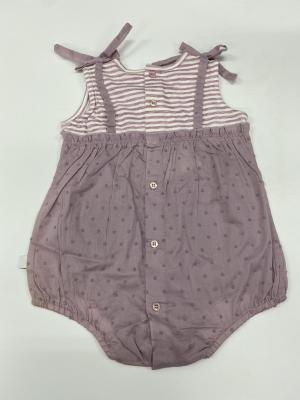 China Van de het Meisjes de Leuke Zomer van de strokenbaby Tweedelige Uitrustingen om Kraaglint Te koop