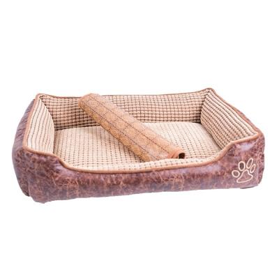 China Sustainable Wholesale Summer Sleep Cooling Dog Bed With Removable Bamboo Mat for sale