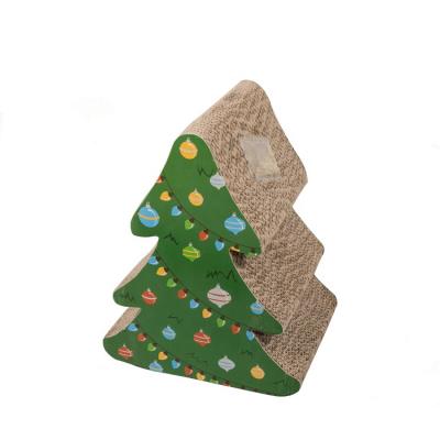 China China New Viable Wholesale Cat Toy Christmas Tree Cat Scratcher Corrugated Cardboard for sale