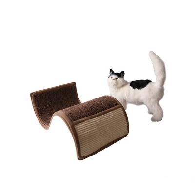 China Sustainable Pet Supplies Eco-Friendly Cat Furniture Scratcher Condo Wave Living Room Sisal Rug Cat Scratcher for sale