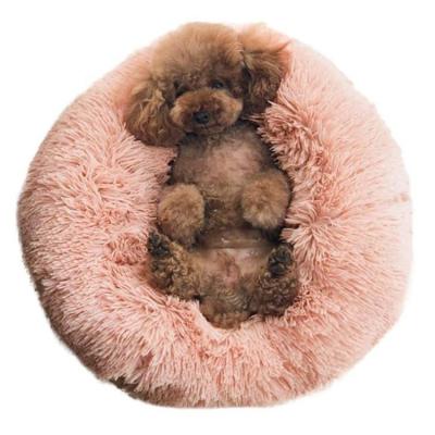 China Sustainable Improved Orthopedic Sleeping Cat Cushion Bed Comfortable Donut Cuddler Round Dog Bed for sale