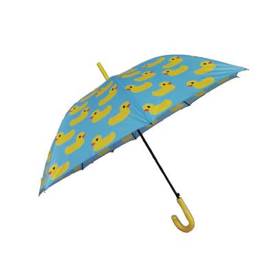 China Yellow Pongee Duck Printing 2020 Years Design Fashion Straight Umbrella for sale