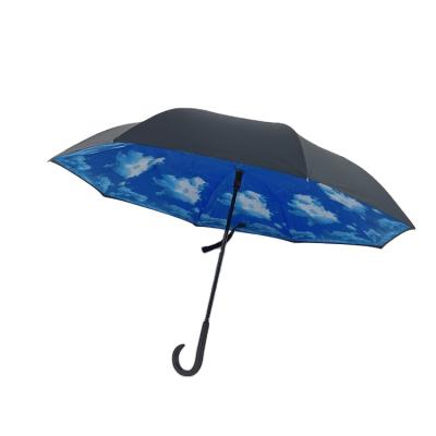 China Double Layer Pongee Sky Printing Car Umbrella for sale