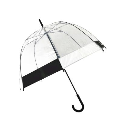 China All In 1 Straight Clear Transparent Dome POE Bubble Birdcage Golf Umbrella With EVA Piping for sale