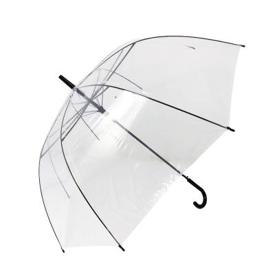 China Manufacturer Custom 27inch Outdoor Hanging Straight Large Transparent Clear Umbrellas With Poe for sale