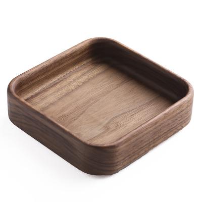 China Customization Sustainable Home Use 4 Compartment Creative Dried Fruit Snacks Candy Wooden Tray for sale