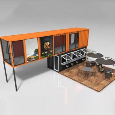 China Modern Portable Prefab Container 40 Feet Shop House Cafe 30 Square Meters for sale