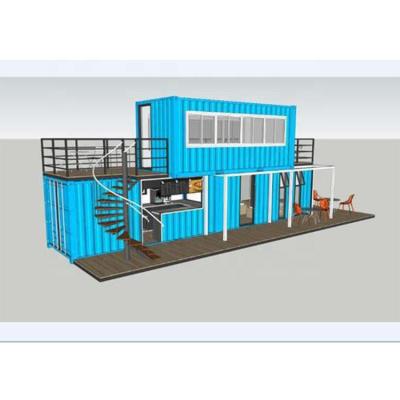 China Modern Two Storey Prefab Shipping Container House 40 Feet Villa Restaurant Container for sale