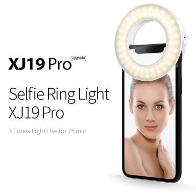 China ABS Amazon Marketing HQ Led Selfie Ring Light Makeup Rechargeable Photo Selfie Led Light Clip On Phone for sale