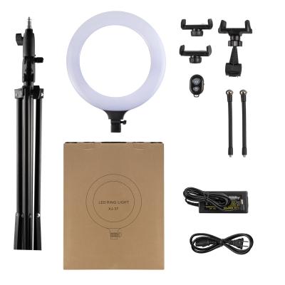 China ABS LED Ring Light 14 Inch Ring Lamp Makeup LED Ringlight Photography with Stand and Phone Holder for sale