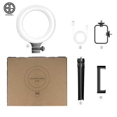 China ABS Mini Tabletop Light Ring, Adjustable Desk Lamp USB Socket 6inch Led Ring Light Kit with Stand for Makeup/YouTube Video for sale