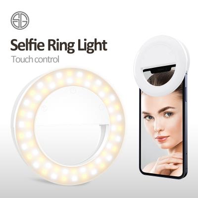 China Best 600Mah Stepless Adjustment Warm White Selfie Daylight Led Ring Flash Light 94*94*23mm for sale