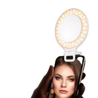 China Hot Sale 3500 Rotation 8500k 360 125mah 93*120 Led Selfie Holder With Ring Light 93*120*21mm for sale