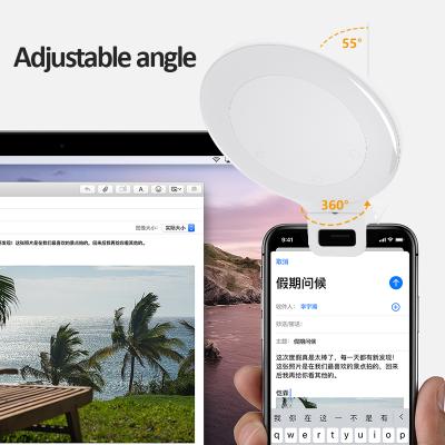 China Best 360 Rotation Stepless Adjustable Warm White Daylight Detachable Led Touch Selfie Ring Light 93*120*21mm for sale