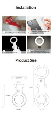 China Fashion Portable Rechargeable USB Camera Battery Clip Selfie Ring White Black Light For Phone Case for sale