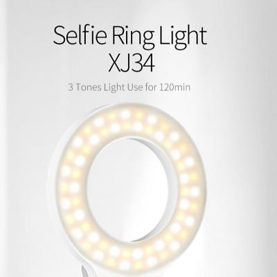 China 500 Mah Portable Rechargeable Universal Portable Clip Selfie Flash Ring Light 3500-8500K Selfie On Ring Light for sale