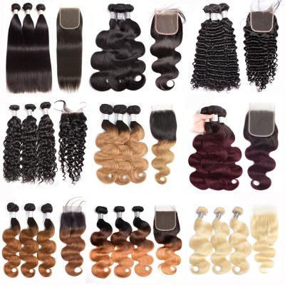 China 8a 12a Bundle Remy Virgin Cuticle Aligned With Closure Sellers Cheap Brazilian Hair Peruvian Wig Bundles With HD Lace Closure 100 Brazilian Hair for sale