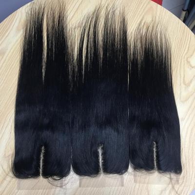 China Cheap Cuticle Aligned Hd Lace Frontal Bulk Bundle Hair Closure 4*4 5*5 6*6 Making Sewing Machine 100 Brazilian Hair for sale