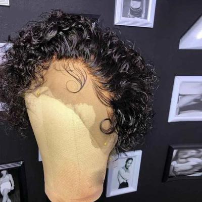 China Brazilian 4x4 Human Hair Short Hair Wig Pixie Cut Curls 13*4 Pixie Cut Frontal Closure Wigs Lace Front Vendors For Black Women for sale