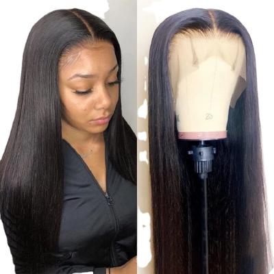 China Wholesale Hd 13*6 Silky Straight Raw Virgin Preplucked Lace Frontal Wig for sale