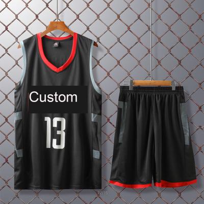 China Breathable Custom Wholesale Basketball Shirts Uniform Design Embroidery Logo Blank Mesh Black Basketball Jersey for sale