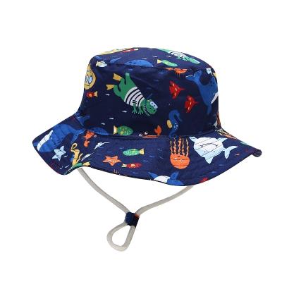 China Character Summer Fisherman Reversible Fashion Bucket Hat Men Women Cartoon Print Fishing Hat for sale