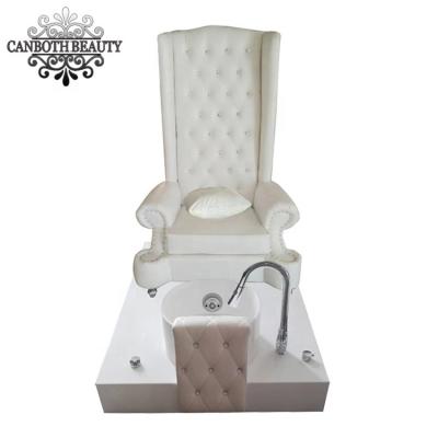 China 2018 Modern Luxury Nail Salon Furniture High Back Throne Pedicure Chair With Foot Bath Bowl CB-FP001 for sale