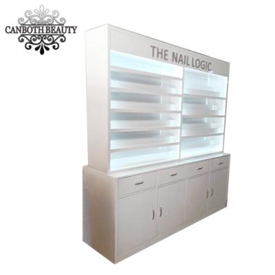 China Nail Salon Customized Large Nail Salon Display Cabinet With Light Weight CB-NK017 for sale