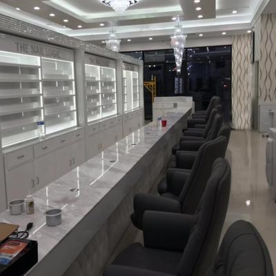 China Luxury Polish Nail Salon Rack Large Nail Salon Spa Furniture With Led Light CB-PR018 for sale