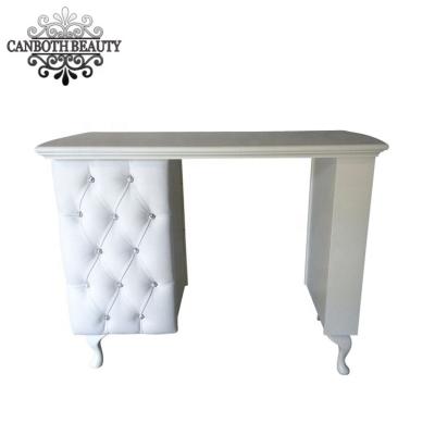 China Modern White Wooden Frame Marble Manicure Table Top Nail Manicure Table for sale