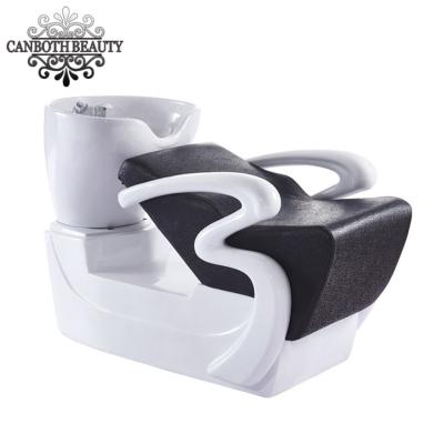 China Modern Equipment Hair Barber Shop Shampoo Wash Chairs With Footstool CB-X017 for sale