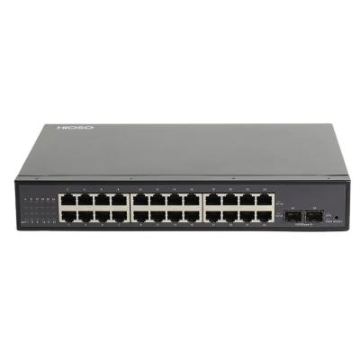 China Hot Selling High Quality POE 24 Port 10/100/1000Mbps Ethernet Switches with 2 Gigabit SFP Uplink for sale