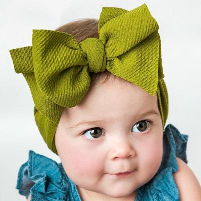 China Soft Elastic Baby Headbands Big Bow Turban Headwraps Newborn Headdress for sale