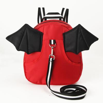 China Cartoon Kids Mini Backpack 3D Comfortable Cute Bat Wings Kid School Bags Pull Rope Adjustable Anti-Lost Baby Stroll Girls Boys Gifts for sale