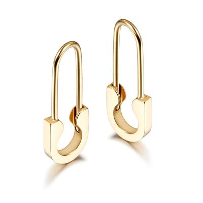 China CLASSIC Minimalist Latest Gold Cool Paperclip Stud Earrings for sale