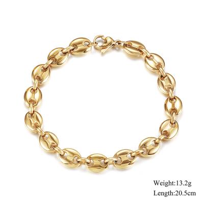 China 2022 CLASSIC Fashion Trend Fancy Gold Female Coffee Bean Chain Bracelet for sale