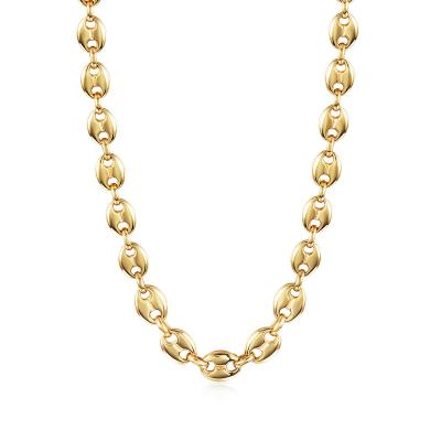 China Vintage Women's Simple Gold Fashion Coffee Chain Bean Necklace for sale