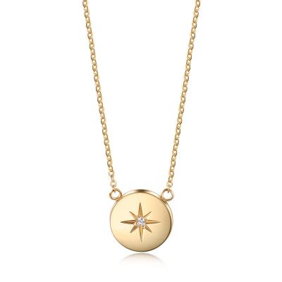 China CLASSIC Stainless Steel Round Charm North Star Sun And Moon Necklace for sale