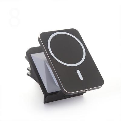 China 2 in1 Qi Wireless Magnetic Wireless Charger Car Mount Mobile Phone Stable Automatic Clamp Holder for sale