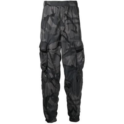 China Easy Advertising Camouflage Track Military Anti-pilling Trouser Pants Custom Elastic Waist Sports Men Loose Nylon Track Pants for sale