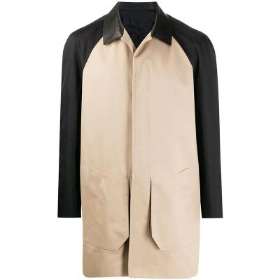 China Anti-Shrink Custom Made Men's Beige And Black Classic Slim Fit Trench Coats for sale