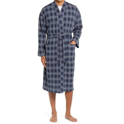 China Breathable metro cotton plaid fabric for wholesale unisex kimonos custom logo men's long kimono robes for sale