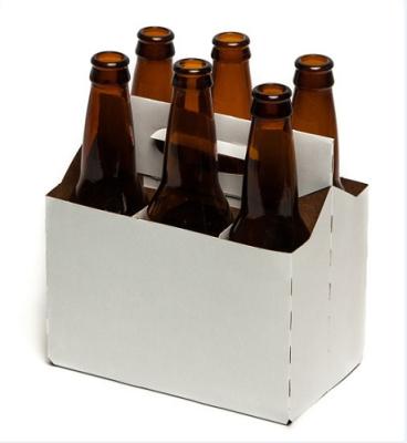 China Recyclable Cheap Custom Printing Foldable Cardboard 2 4 6 Pack Beer Bottle Holder Carrier Box for sale