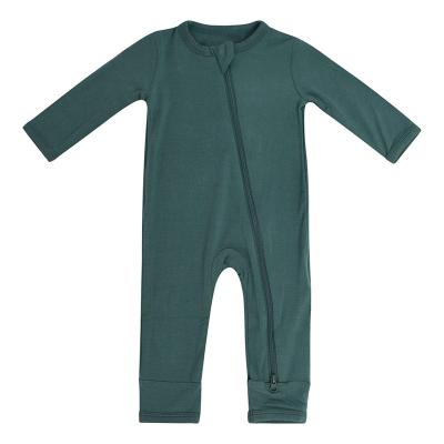 China Spandex unisex baby bamboo romper/fiber onesie baby zipper bamboo squishy newborn unisex pajamas long for sale