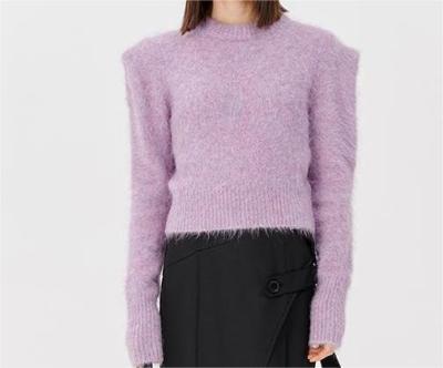 China Anti-wrinkle winter clothes for women half tortoise neck bud sleeve sweater alpaca knit shorts tops coat women for sale