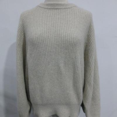 China Anti-wrinkle OEM Smudge Women's Sweaters Lantern Sleeve Solid Color Wool Knit Sweater Tops For Women for sale