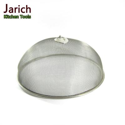 China Cheap Plastic Stainless Steel Food Mesh Splatter Screen Splatter Guard Hemispherical Cover for sale