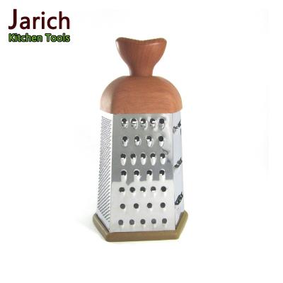 China Viable 6 Sided Box Cheese Grater With PP Wooden Handle (JYKG-A101) for sale